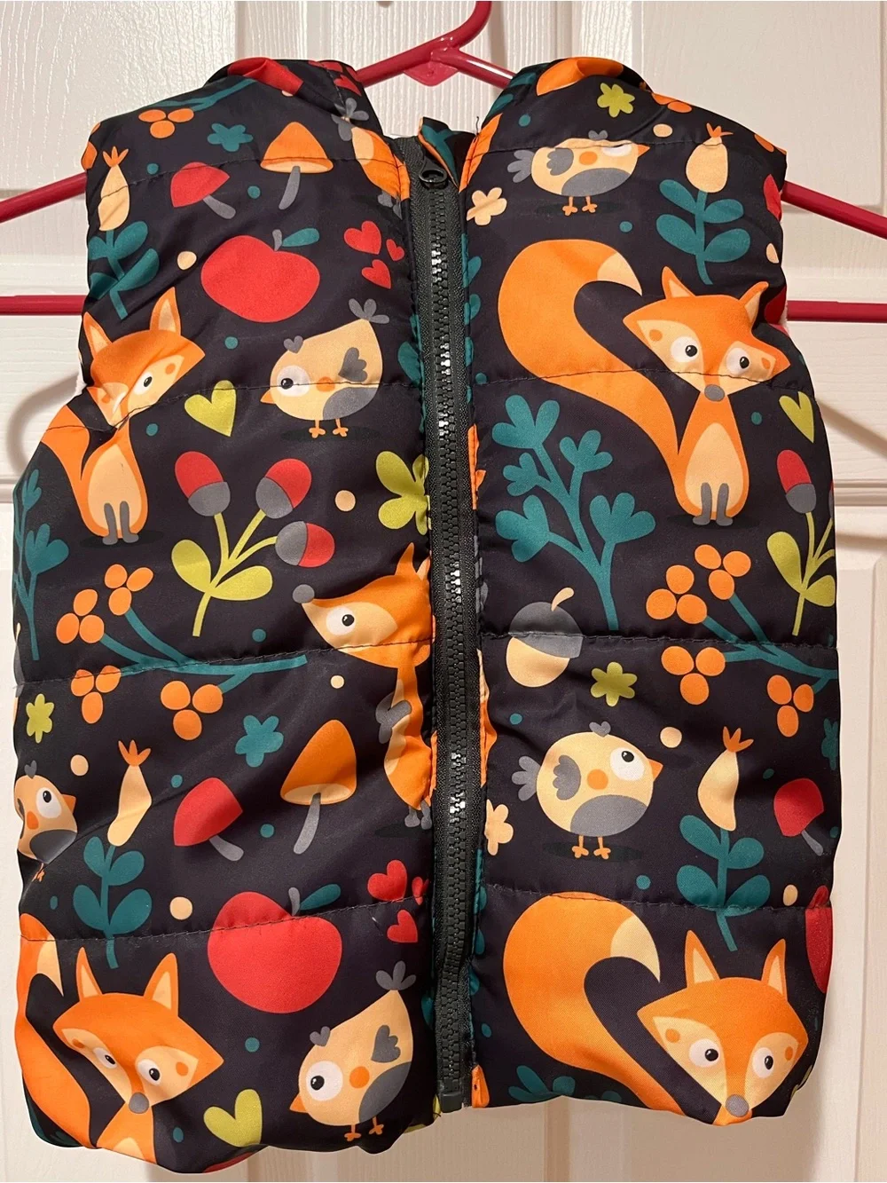 Cute Crew Puffer Vest Woodland Animals Size 4